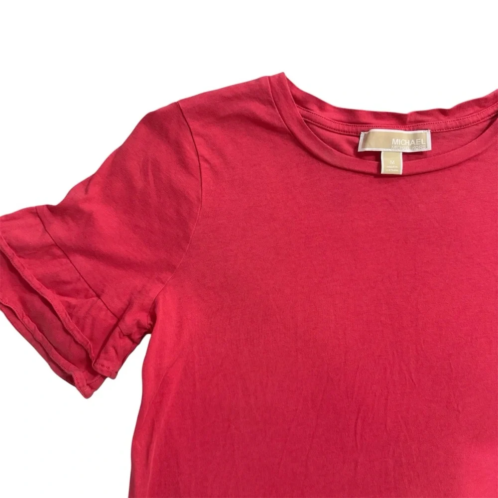 Michael by Michael Kors Pink Ruffle Sleeve Women's Top - Picture 3 of 6